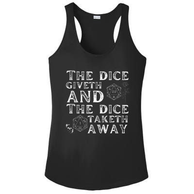 The Dice Giveth And The Dice Taketh Away Ladies PosiCharge Competitor Racerback Tank