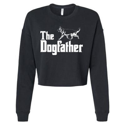The Dogfather German Shepherd Funny Gift Cropped Pullover Crew