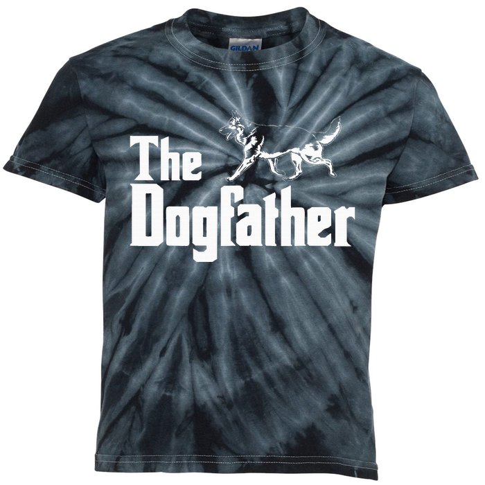 The Dogfather German Shepherd Funny Gift Kids Tie-Dye T-Shirt