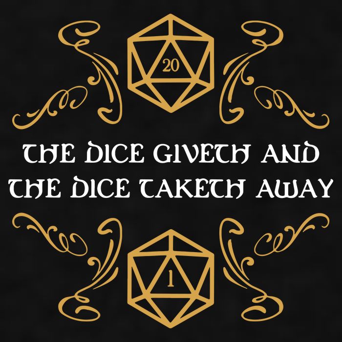 The Dice Giveth And Taketh Dungeons And Dragons Inspired Ladies PosiCharge Tri-Blend Wicking Tank