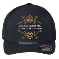 The Dice Giveth And Taketh Dungeons And Dragons Inspired Flexfit Unipanel Trucker Cap