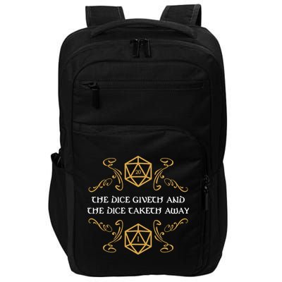 The Dice Giveth And Taketh Dungeons And Dragons Inspired Impact Tech Backpack