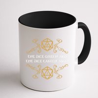 The Dice Giveth And Taketh Dungeons And Dragons Inspired Mug