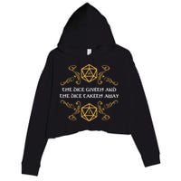 The Dice Giveth And Taketh Dungeons And Dragons Inspired Crop Fleece Hoodie