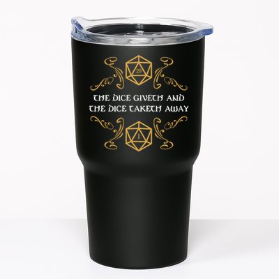 The Dice Giveth And Taketh Dungeons And Dragons Inspired Tumbler