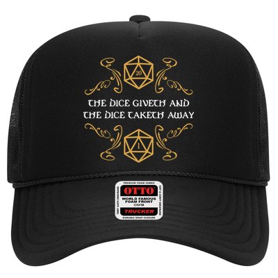 The Dice Giveth And Taketh Dungeons And Dragons Inspired Trucker Hat
