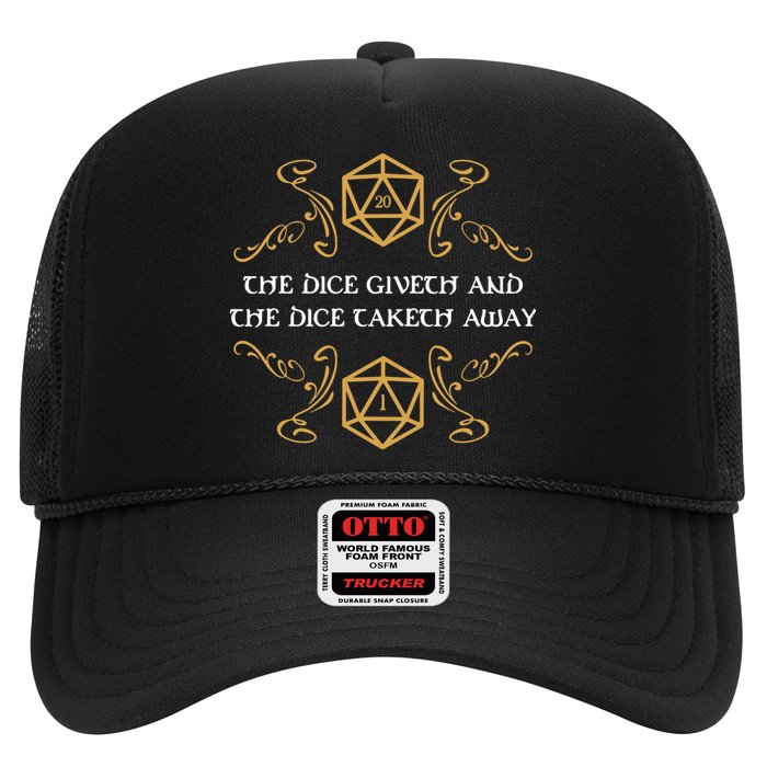 The Dice Giveth And Taketh Dungeons And Dragons Inspired Trucker Hat