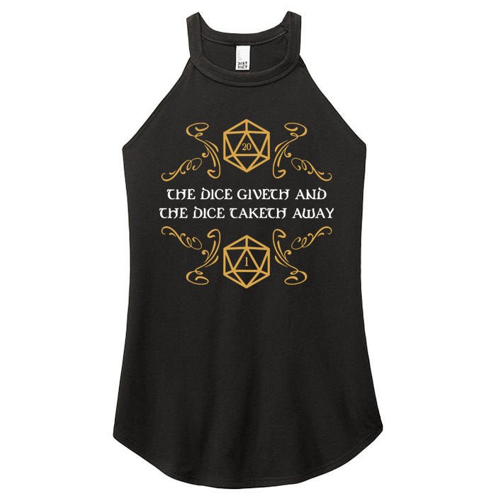 The Dice Giveth And Taketh Dungeons And Dragons Inspired Women's Perfect Tri Rocker Tank
