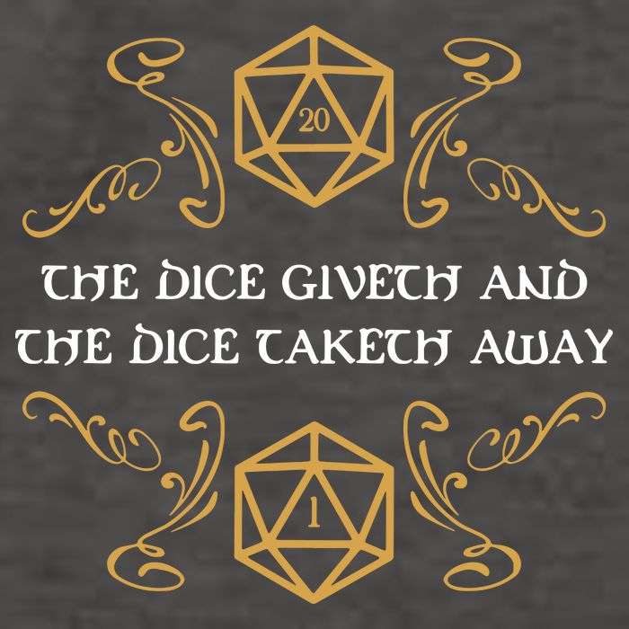 The Dice Giveth And Taketh Dungeons And Dragons Inspired Vector Backpack