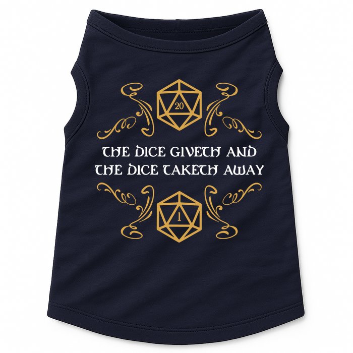 The Dice Giveth And Taketh Dungeons And Dragons Inspired Doggie Tank