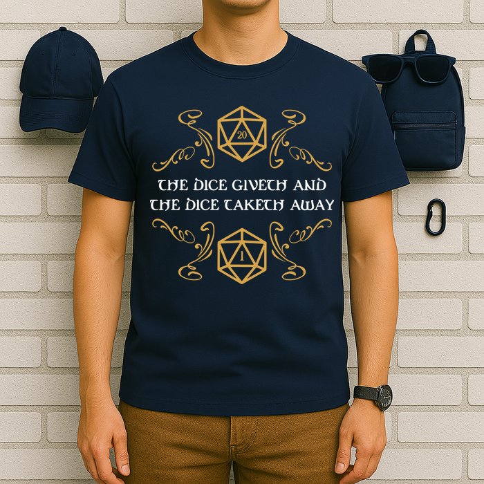 The Dice Giveth And Taketh Dungeons And Dragons Inspired T-Shirt