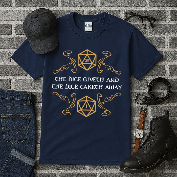 The Dice Giveth And Taketh Dungeons And Dragons Inspired Tall T-Shirt