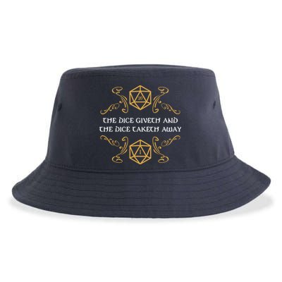 The Dice Giveth And Taketh Dungeons And Dragons Inspired Sustainable Bucket Hat