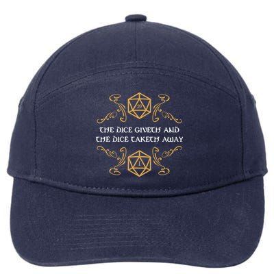 The Dice Giveth And Taketh Dungeons And Dragons Inspired 7-Panel Snapback Hat