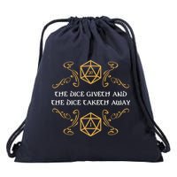 The Dice Giveth And Taketh Dungeons And Dragons Inspired Drawstring Bag