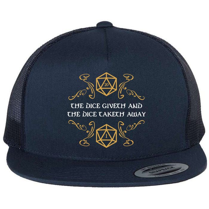 The Dice Giveth And Taketh Dungeons And Dragons Inspired Flatbill Hat