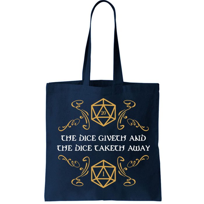The Dice Giveth And Taketh Dungeons And Dragons Inspired Bag