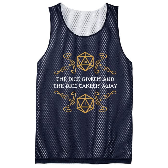 The Dice Giveth And Taketh Dungeons And Dragons Inspired Mesh Reversible Basketball Jersey Tank