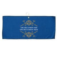 The Dice Giveth And Taketh Dungeons And Dragons Inspired Large Microfiber Waffle Golf Towel