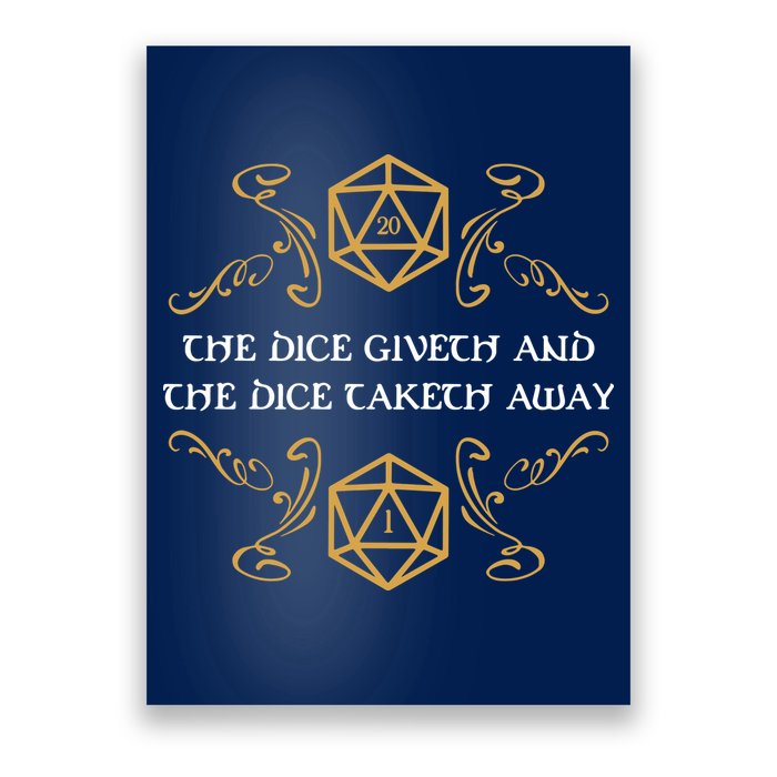 The Dice Giveth And Taketh Dungeons And Dragons Inspired Poster