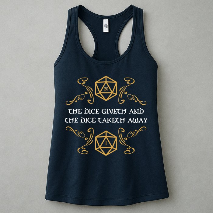 The Dice Giveth And Taketh Dungeons And Dragons Inspired Womens Tank Top