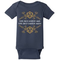 The Dice Giveth And Taketh Dungeons And Dragons Inspired Baby Bodysuit