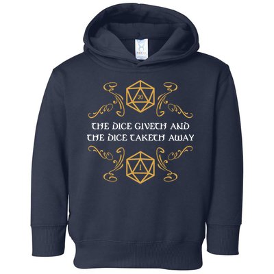 The Dice Giveth And Taketh Dungeons And Dragons Inspired Toddler Hoodie