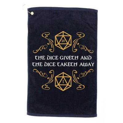 The Dice Giveth And Taketh Dungeons And Dragons Inspired Golf Towel