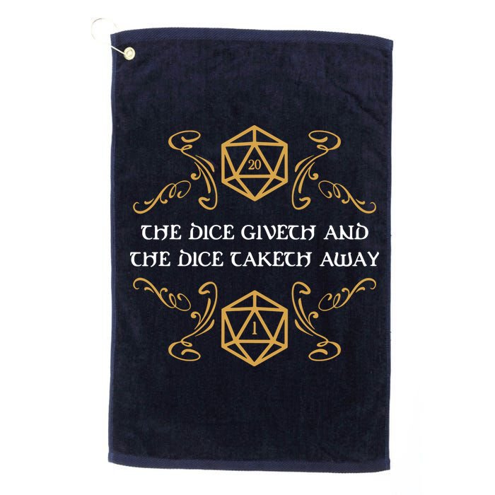 The Dice Giveth And Taketh Dungeons And Dragons Inspired Golf Towel
