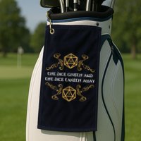 The Dice Giveth And Taketh Dungeons And Dragons Inspired Golf Towel