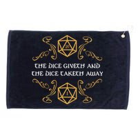 The Dice Giveth And Taketh Dungeons And Dragons Inspired Grommeted Golf Towel