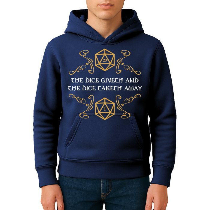 The Dice Giveth And Taketh Dungeons And Dragons Inspired Kids Hoodie