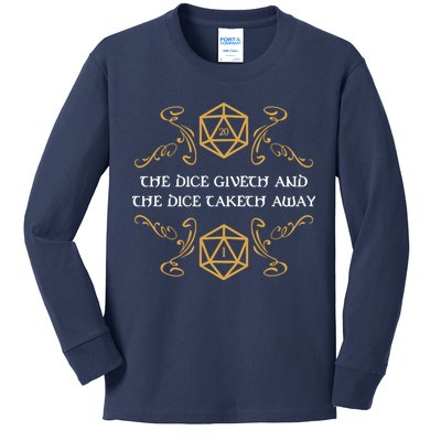 The Dice Giveth And Taketh Dungeons And Dragons Inspired Kids Long Sleeve Shirt