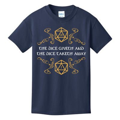 The Dice Giveth And Taketh Dungeons And Dragons Inspired Kids T-Shirt