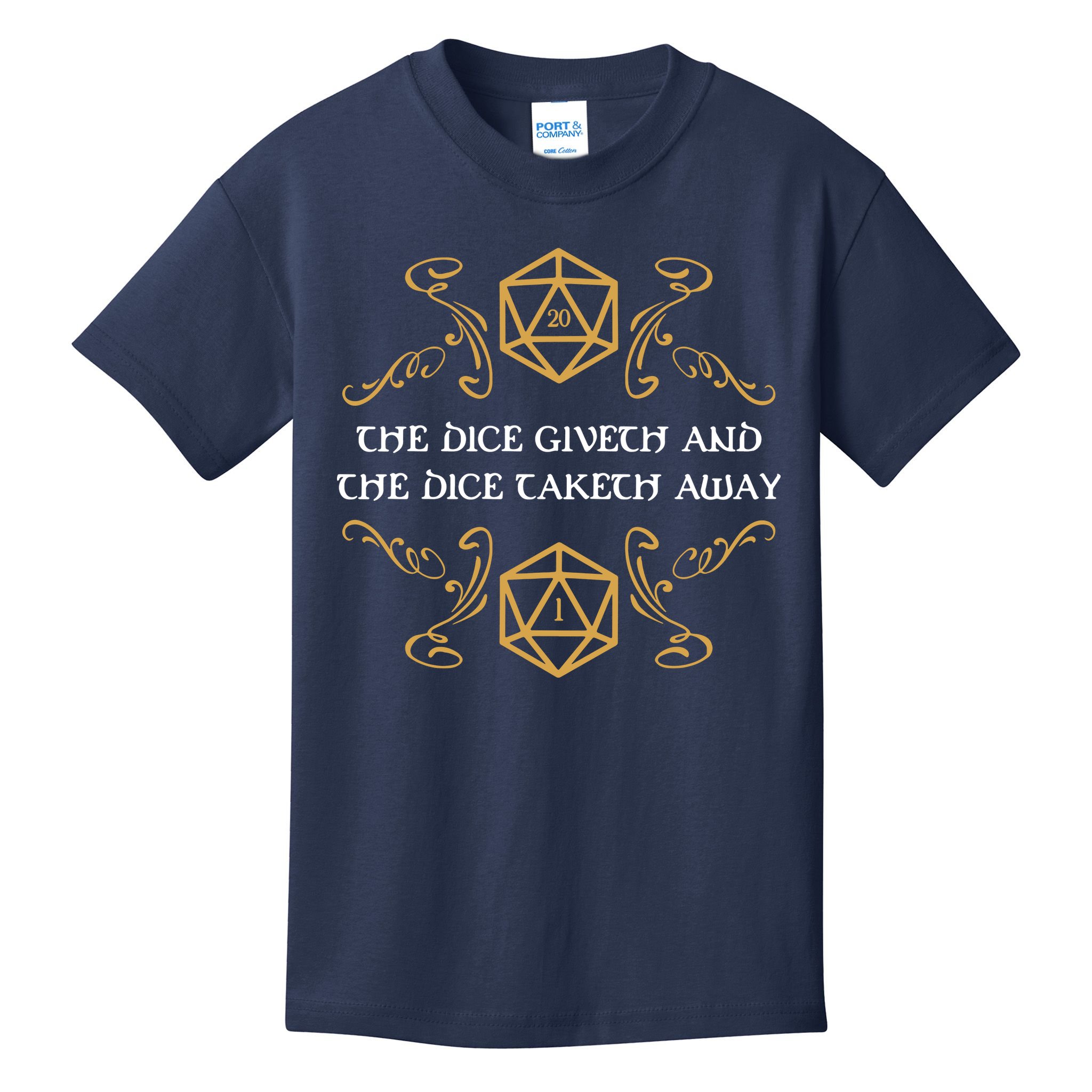 The Dice Giveth And Taketh Dungeons And Dragons Inspired Kids T-Shirt