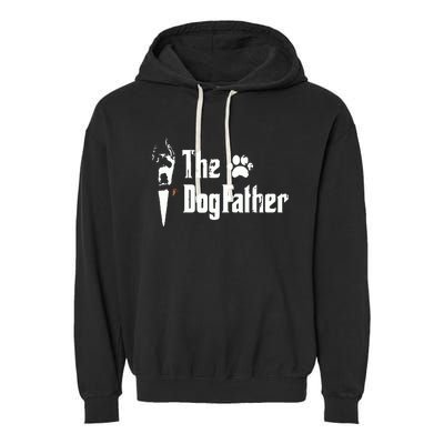 The Dogfather Great Dane Dog Dad Fathers Day Gift Garment-Dyed Fleece Hoodie