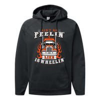 Truck Driver Gift Semi Big Rig Trucking Trailer Truck Performance Fleece Hoodie