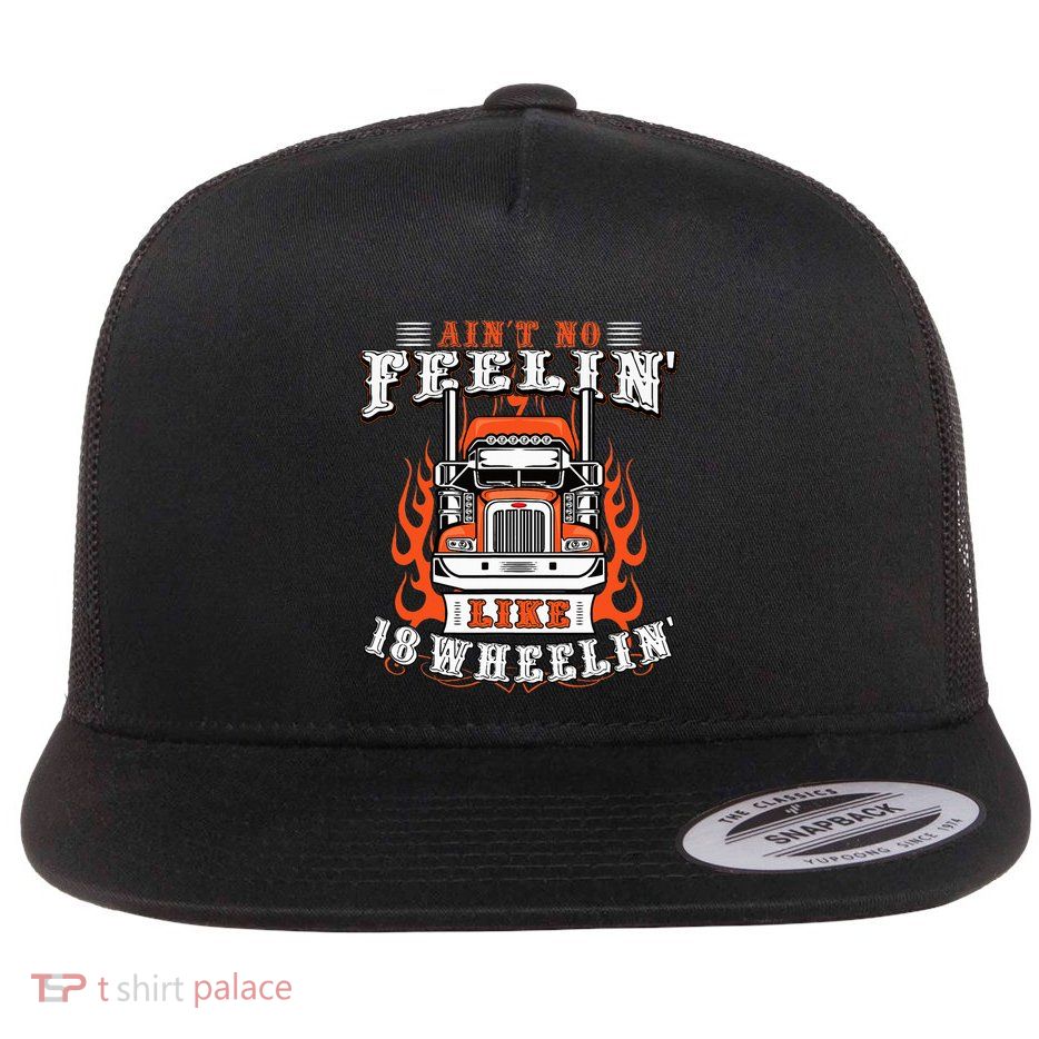 Truck Driver Gift Semi Big Rig Trucking Trailer Truck Flat Bill Trucker Hat
