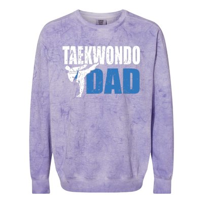 Taekwondo Dad Gift Idea Tae Cool Taekwondo Uniform Colorblast Crewneck Sweatshirt