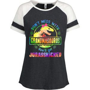 Tie Dye Grandmasaurus MotherS Day T Rex Dinosaurs Lover Meaningful Gift Enza Ladies Jersey Colorblock Tee