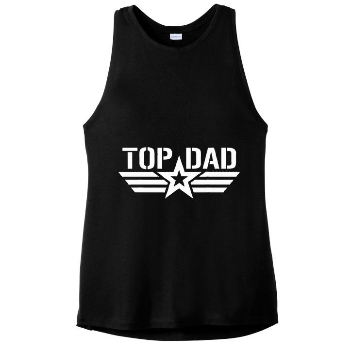 Top Dad Gifts Fathers Day For Daddy Dad Retro Patriotic Ladies PosiCharge Tri-Blend Wicking Tank