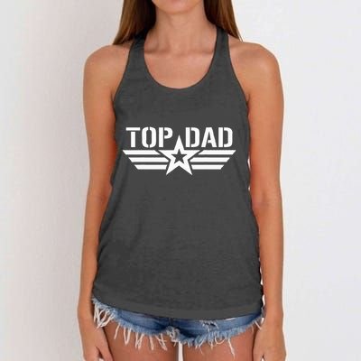 Top Dad Gifts Fathers Day For Daddy Dad Retro Patriotic Women's Knotted Racerback Tank