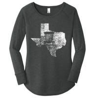 Texas Disc Golf State With Basket Distressed Women's Perfect Tri Tunic Long Sleeve Shirt