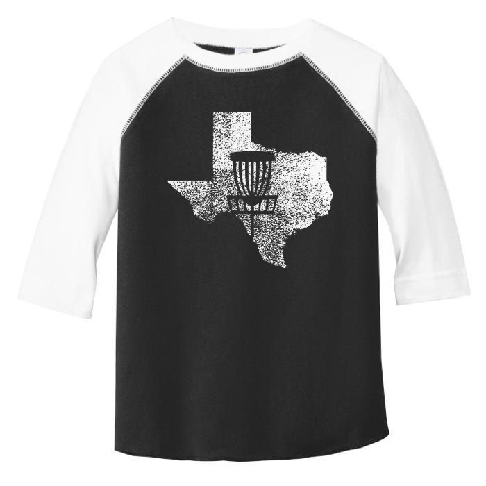 Texas Disc Golf State With Basket Distressed Toddler Fine Jersey T-Shirt