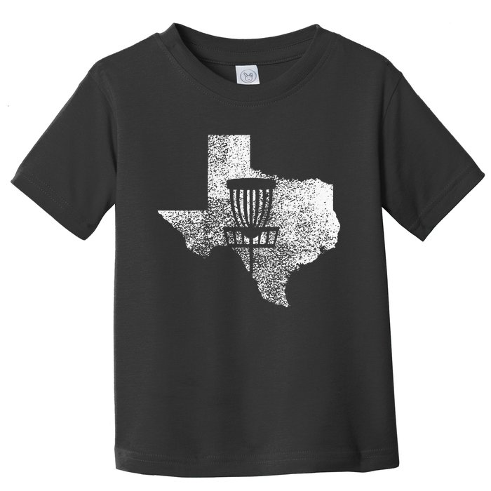 Texas Disc Golf State With Basket Distressed Toddler T-Shirt