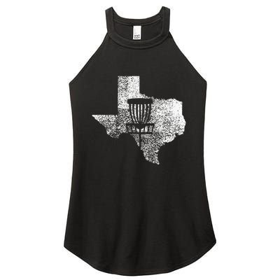 Texas Disc Golf State With Basket Distressed Women's Perfect Tri Rocker Tank