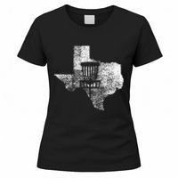 Texas Disc Golf State With Basket Distressed Women's T-Shirt