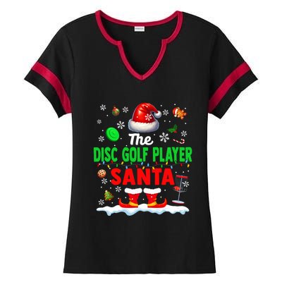 The Disc Golf Santa Christmas Team Matching Funny Party Great Gift Ladies Halftime Notch Neck Tee