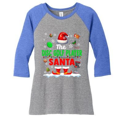 The Disc Golf Santa Christmas Team Matching Funny Party Great Gift Women's Tri-Blend 3/4-Sleeve Raglan Shirt