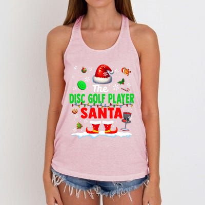 The Disc Golf Santa Christmas Team Matching Funny Party Great Gift Women's Knotted Racerback Tank